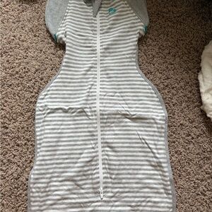 Love to Dream Gray and White Sleep Sack with Zipper